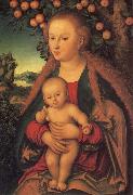 Lucas  Cranach The Virgin and Child under the Apple Tree France oil painting artist